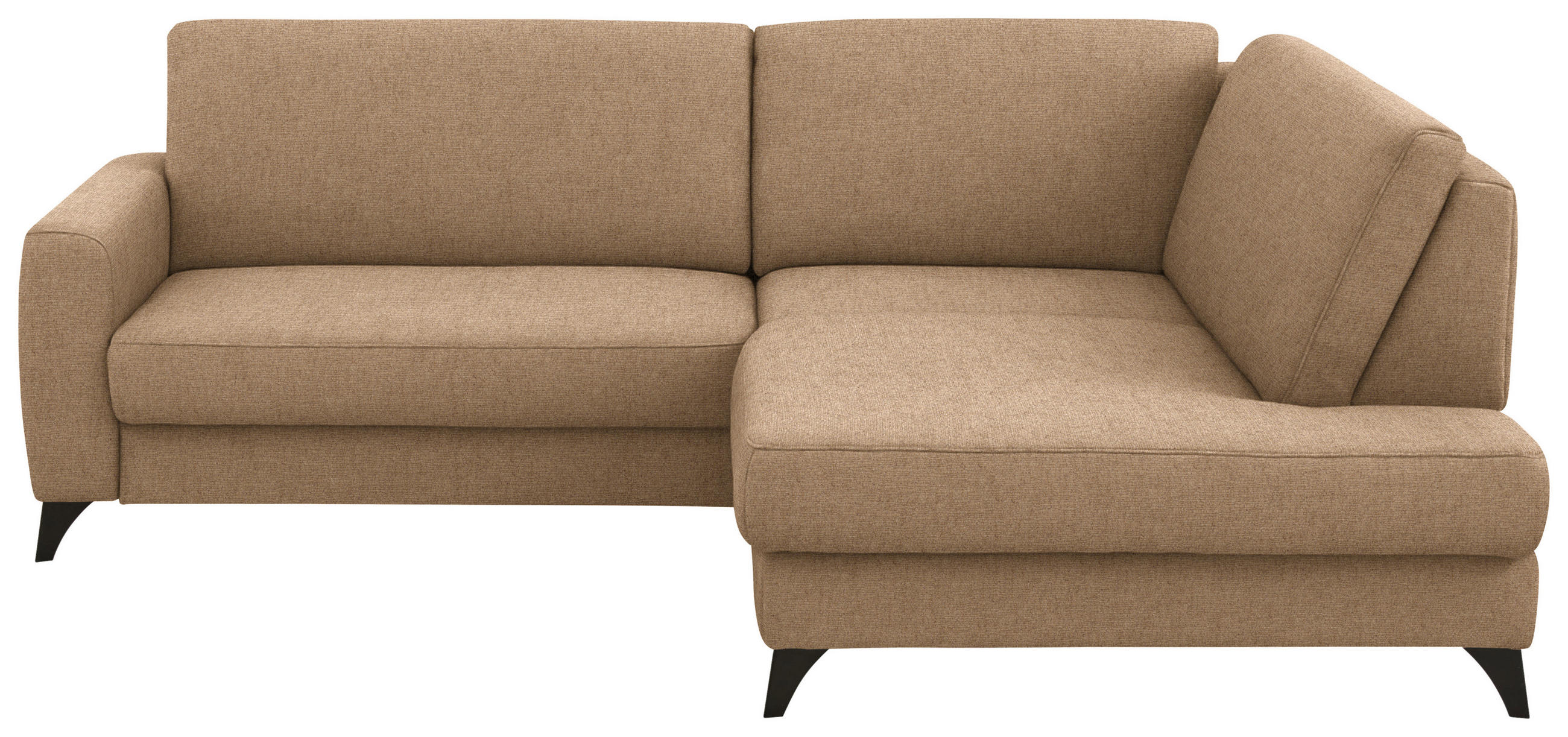 ECKSOFA  Chenille Altrosa  - Schwarz/Altrosa, Design, Textil/Metall (239/182cm) - Beldomo Comfort
