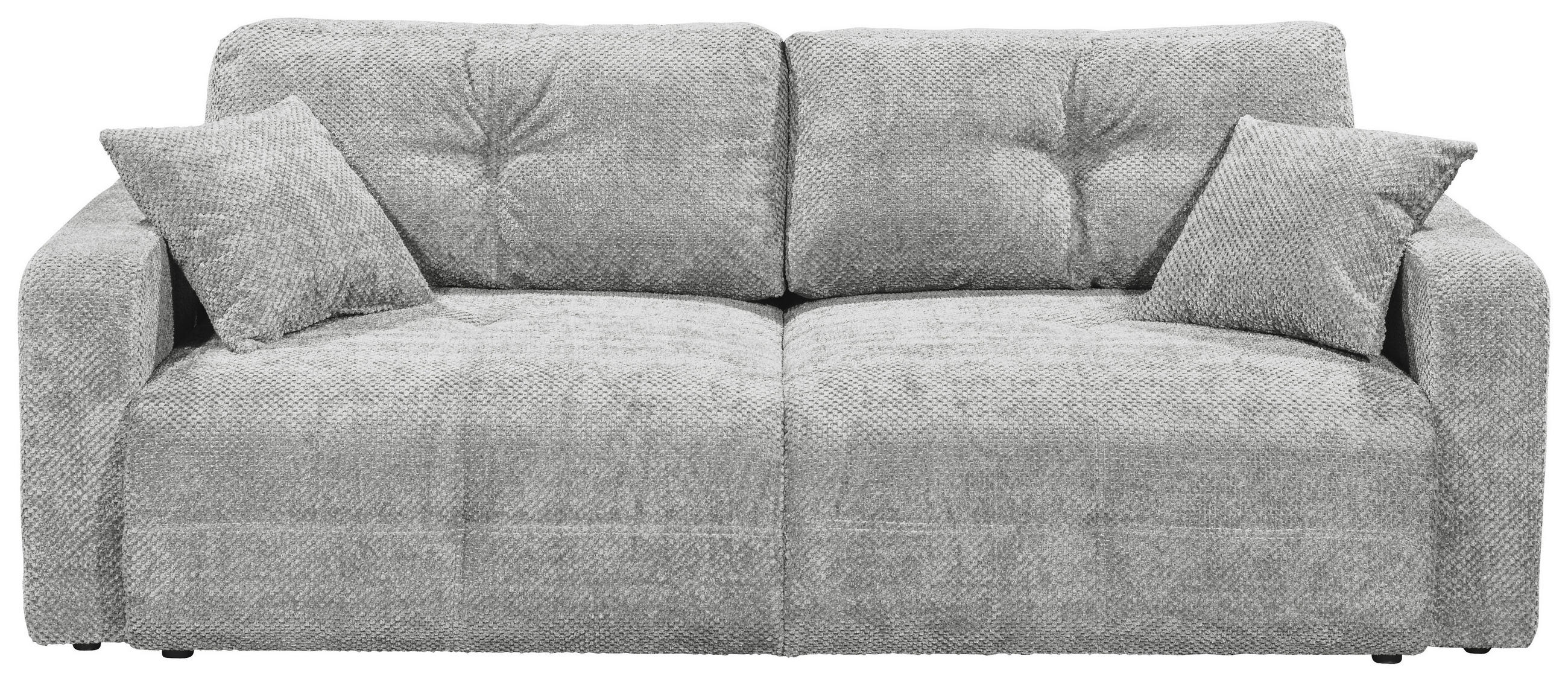 SCHLAFSOFA Mikrovelours Grau  - Schwarz/Grau, KONVENTIONELL, Kunststoff/Textil (235/88/120cm) - MID.YOU