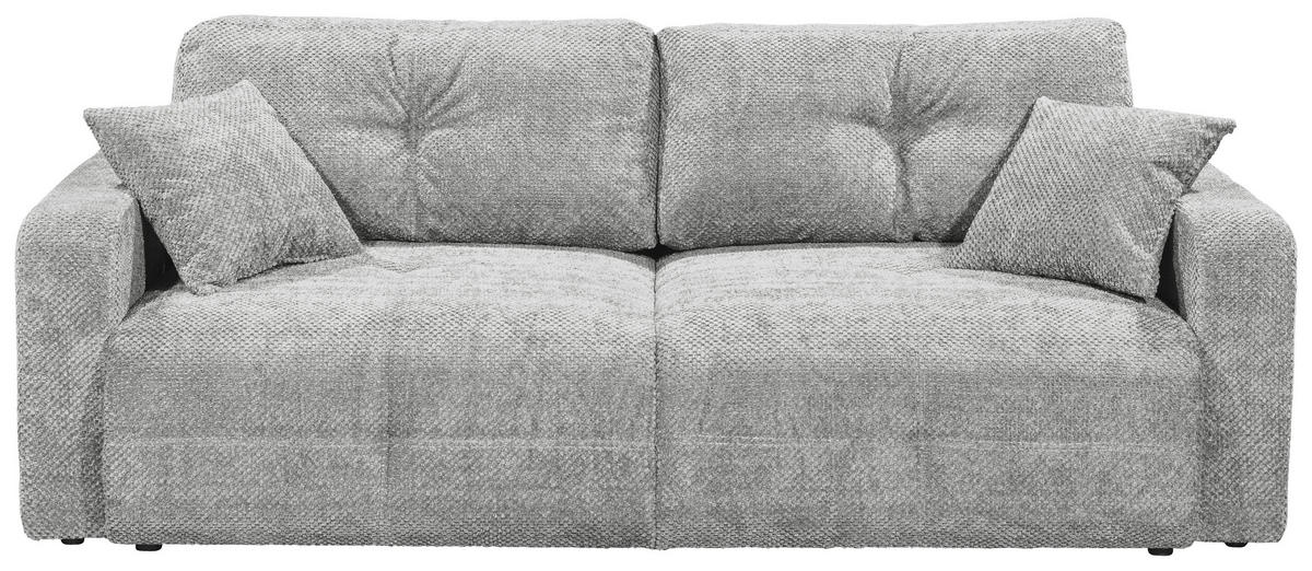 SCHLAFSOFA Mikrovelours Grau  - Schwarz/Grau, KONVENTIONELL, Kunststoff/Textil (235/88/120cm) - MID.YOU
