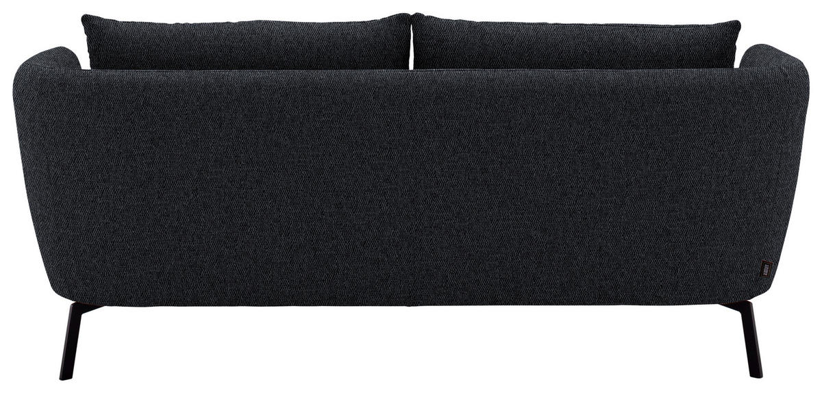 2,5-SITZER  in Flachgewebe Dunkelgrau  - Dunkelgrau/Schwarz, Design, Textil/Metall (190/71/91cm) - Schöner Wohnen