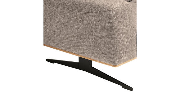3-SITZER-SOFA Struktur Cappuccino - Schwarz/Cappuccino, Design, Textil/Metall (205/76-97/102cm) - Novel