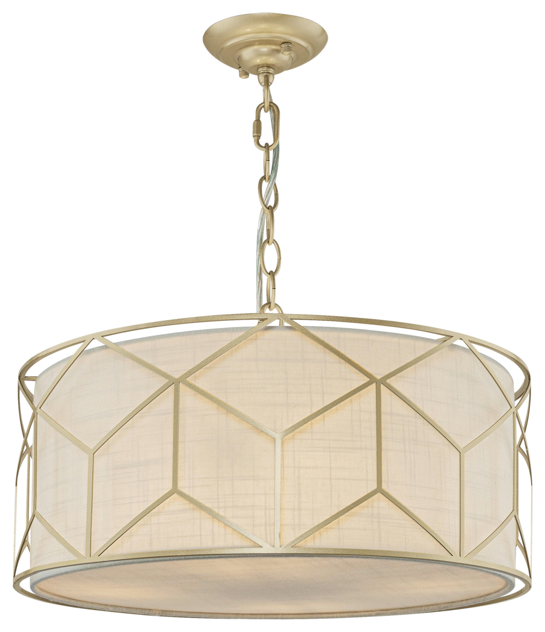PENDELLEUCHTE  49/19/45 cm   - Goldfarben, Basics, Kunststoff/Textil (49/19/45cm) - MAYTONI