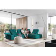 ECKSOFA in Struktur Türkis  313/233 cm  - Türkis/Schwarz, Design, Kunststoff/Textil (313/233cm) - Emilio Belluti