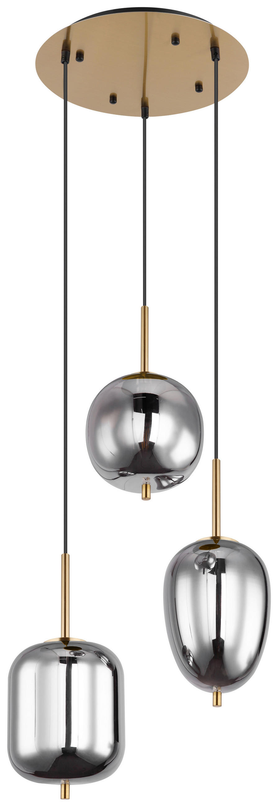 ZÁVESNÉ SVIETIDLO, 46/120 cm  - mosadzná, Design, kov/sklo (46/120cm) - Globo
