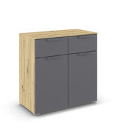 KOMMODE  in 80/81/42 cm  - Dunkelgrau/Eiche Artisan, Design, Holzwerkstoff/Metall (80/81/42cm) - Carryhome