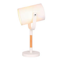 TISCHLEUCHTE 16/46/21 cm   - Weiß/Naturfarben, Design, Holz/Textil (16/46/21cm) - P & B