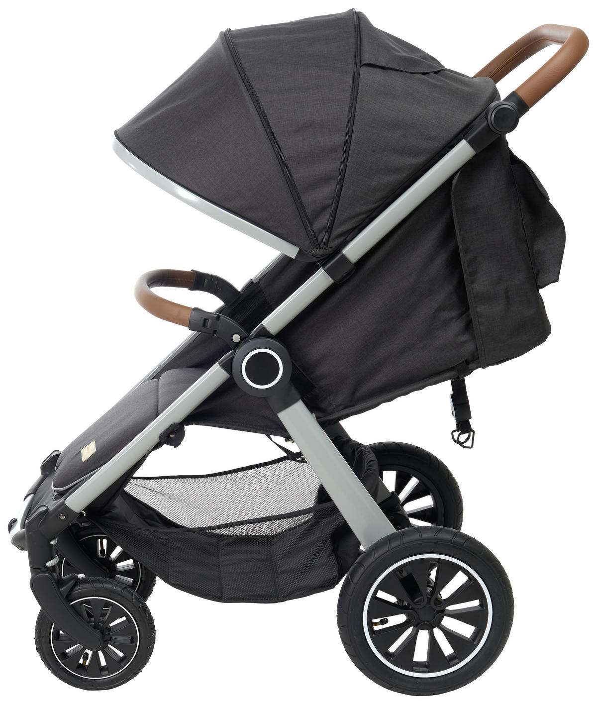 BUGGY Smart  - Dunkelgrau/Alufarben, Trend, Textil/Metall (115/56/105cm) - Jimmylee