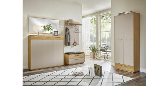 GARDEROBENSCHRANK in 72/193/37 cm - Taupe/Eichefarben, Design, Holz/Holzwerkstoff (72/193/37cm) - Novel