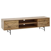 NÍZKA KOMODA, hnedá, 160/45/40 cm - hnedá/čierna, Modern, kov/kompozitné drevo (160/45/40cm) - MID.YOU