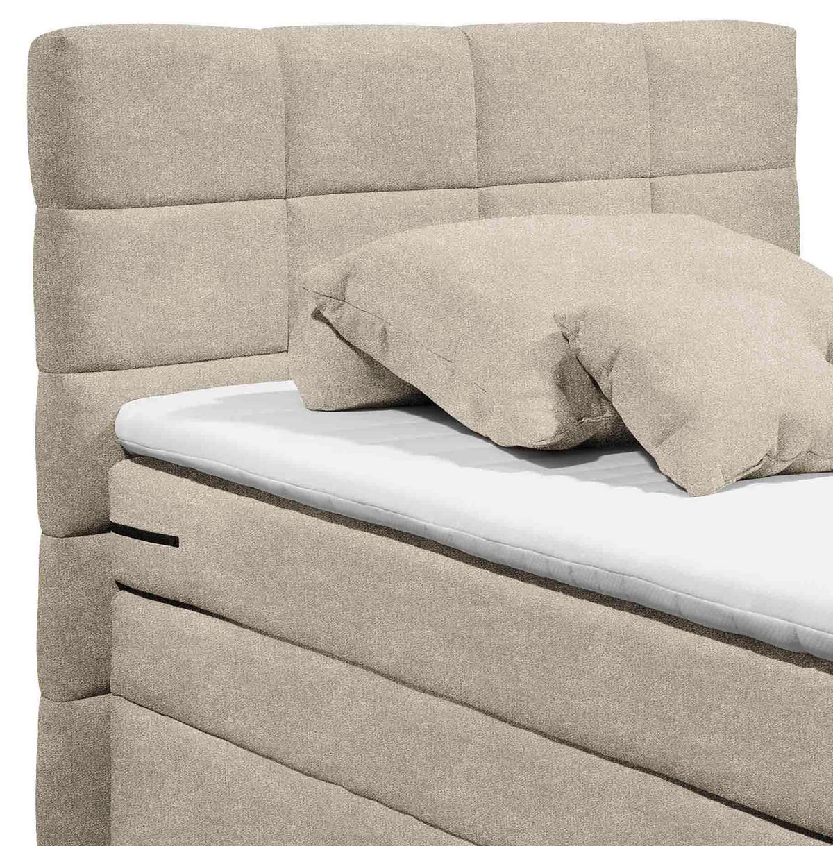 BOXSPRINGBETT 120/200 cm  in Sandfarben  - Sandfarben, Konventionell, Kunststoff/Textil (120/200cm) - MID.YOU