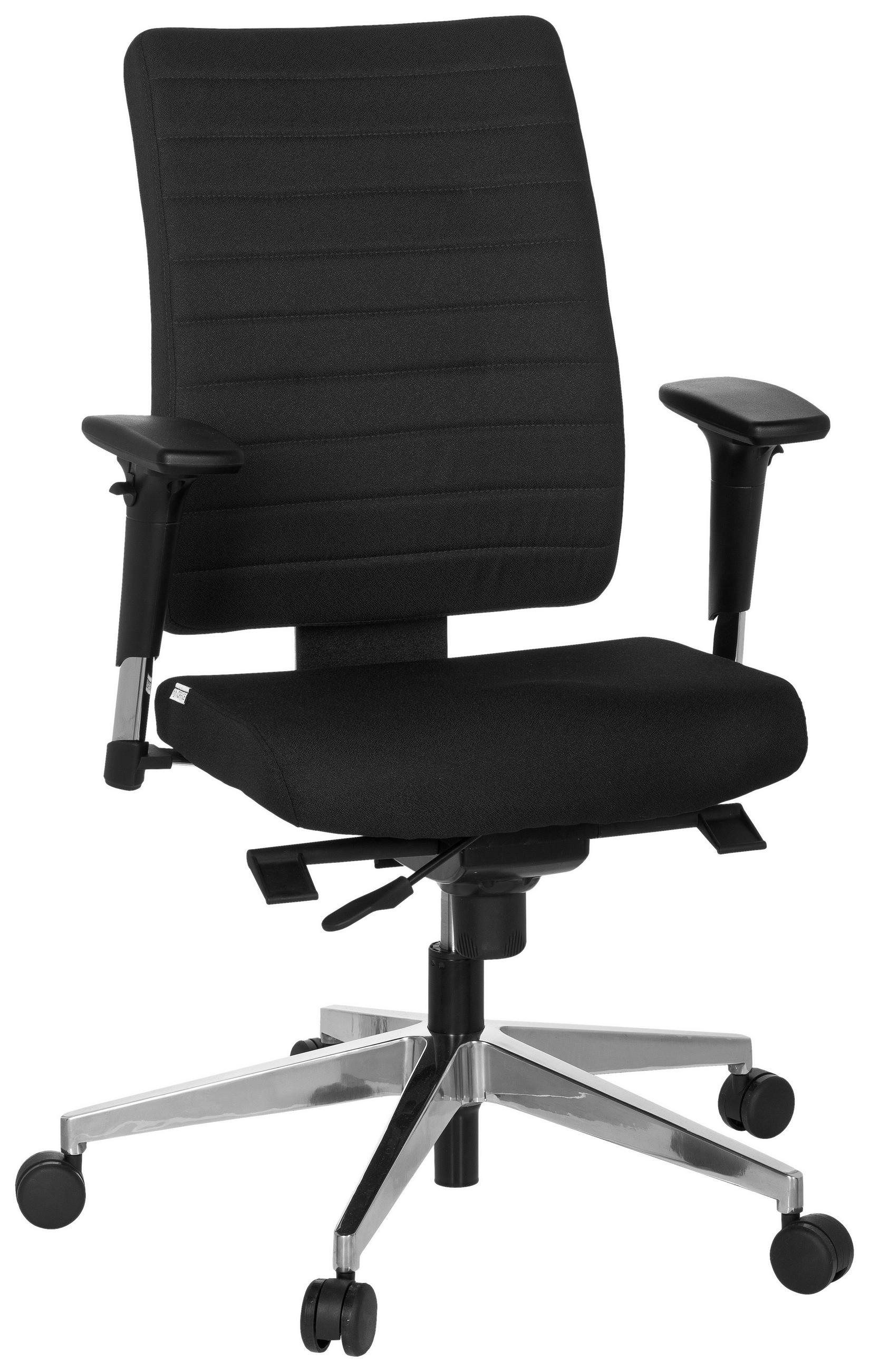 DREHSTUHL Flachgewebe Schwarz  - Chromfarben/Schwarz, MODERN, Kunststoff/Textil (57/123/45cm) - MID.YOU