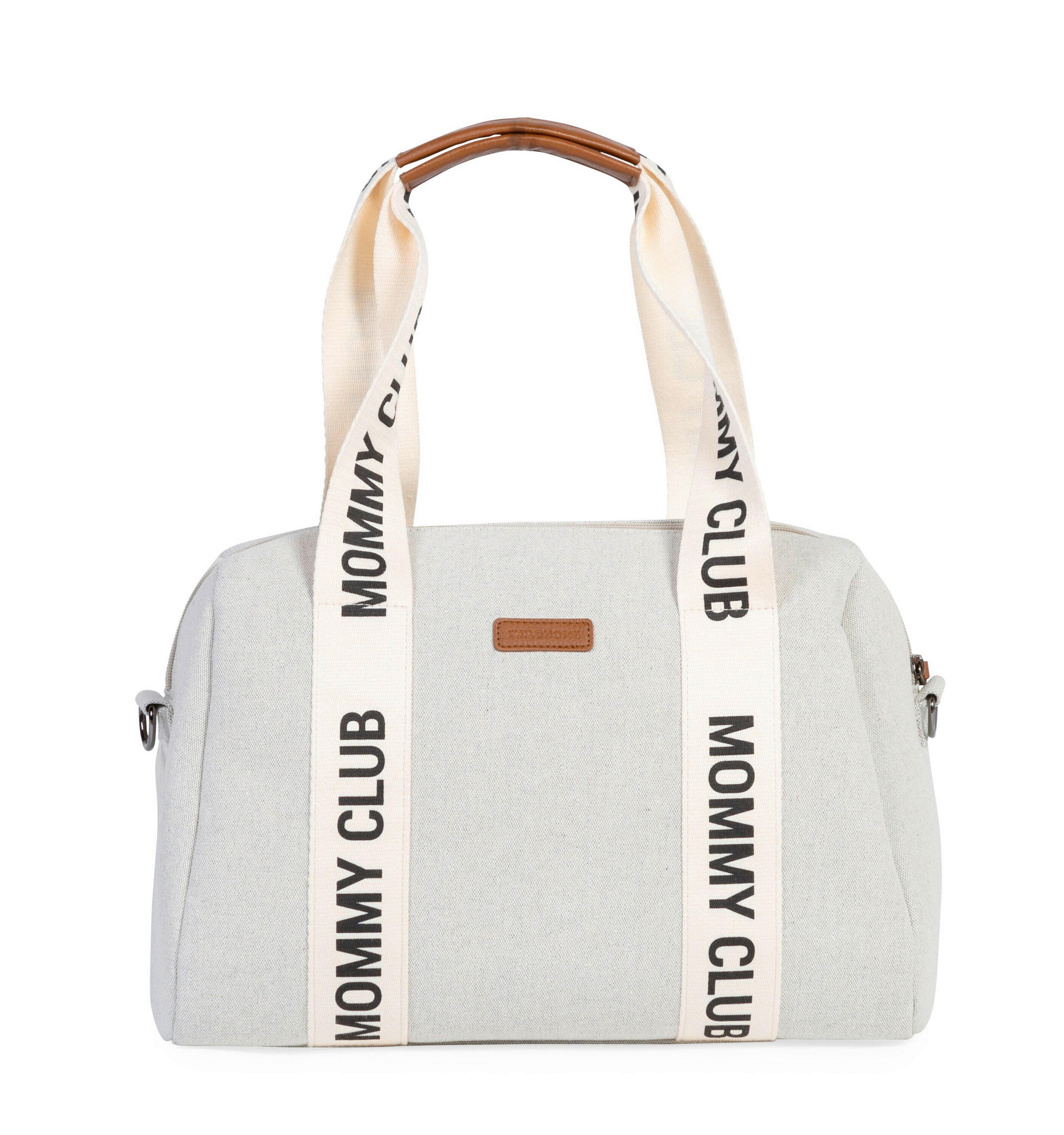 Childhome Wickeltasche Mommy Club Signature off white Canvas Creme, Weiß 38x21x27 cm
