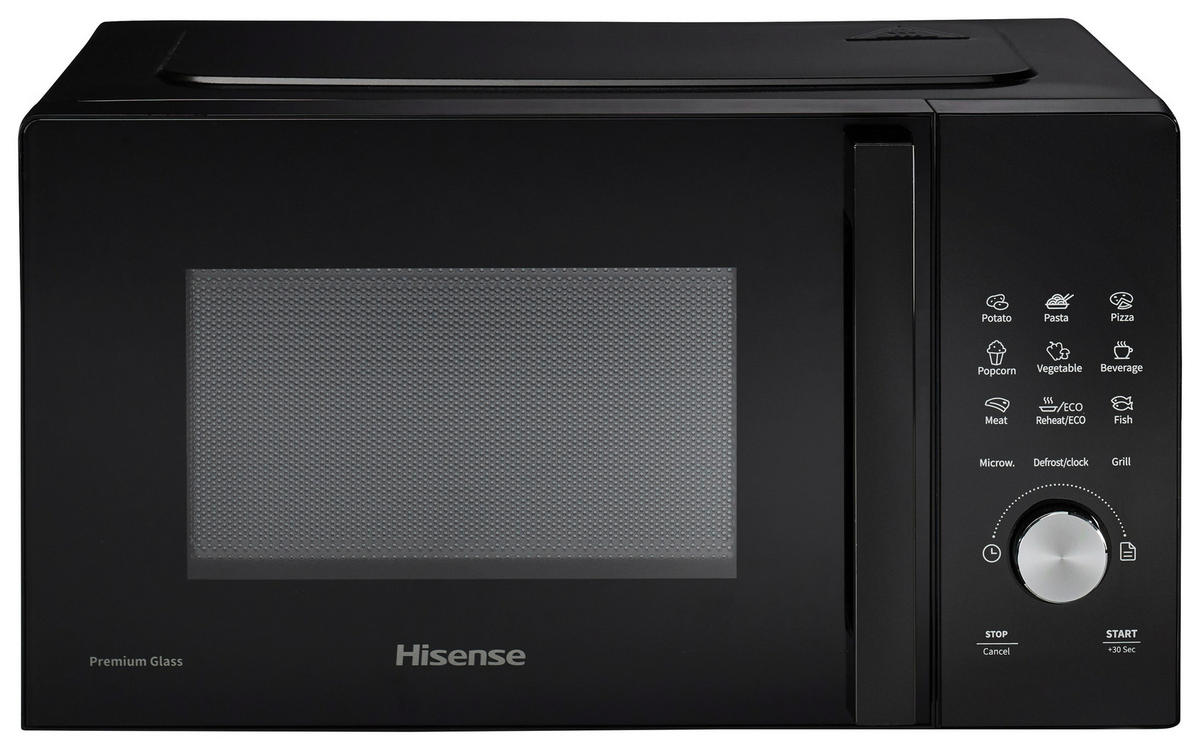 MIKROWELLE H20MOBSD1HG  - Schwarz, MODERN, Glas/Kunststoff (45,5/26,1/32,6cm) - Hisense