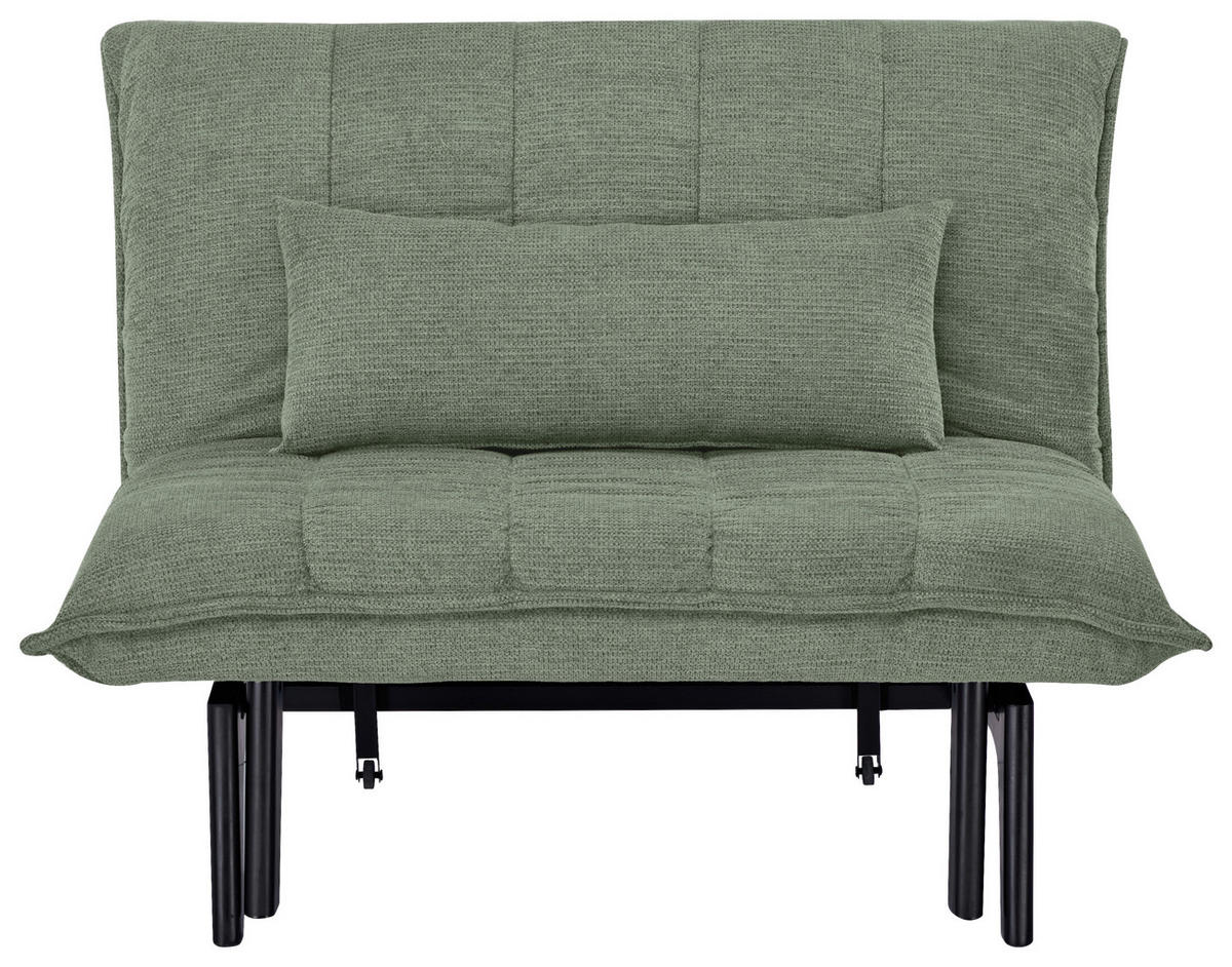 SCHLAFSESSEL  in Webstoff Grün  - Schwarz/Grün, Basics, Holz/Textil (108/82/102cm) - Stylife