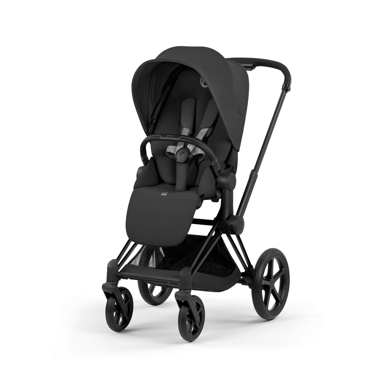 KOMBIKINDERWAGEN  PRIAM Comfort Matt Black  Sepia Black  - Schwarz, Basics, Kunststoff/Textil (83-92/60cm) - cybex PLATINUM