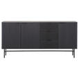 SIDEBOARD  in 170/80/42 cm  - Schwarz, LIFESTYLE, Holz/Metall (170/80/42cm) - Landscape