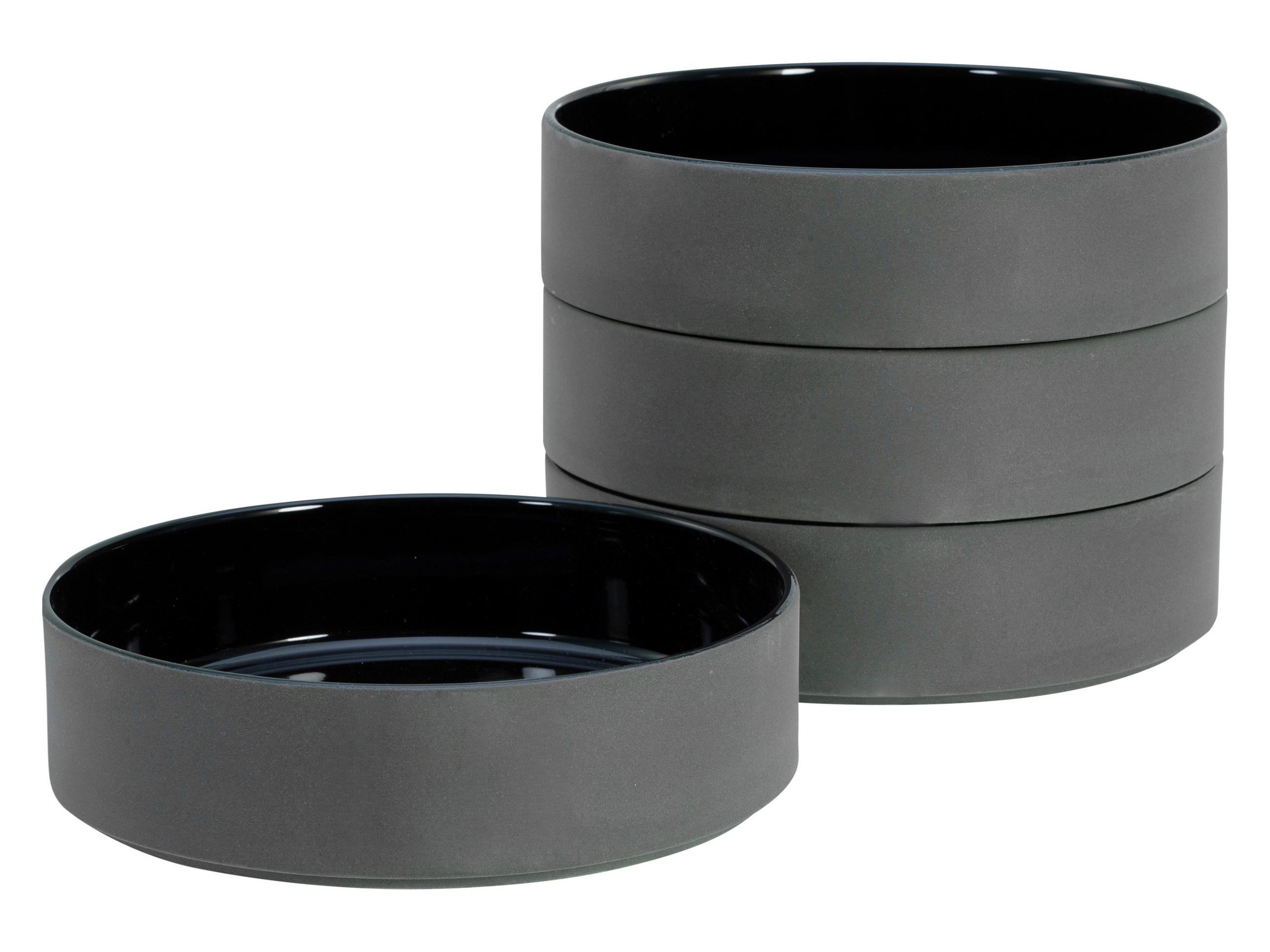 SET DJUPA TALLRIKAR Futuro 4 delar  - svart, Basics, keramik (19/19/5cm) - Creatable