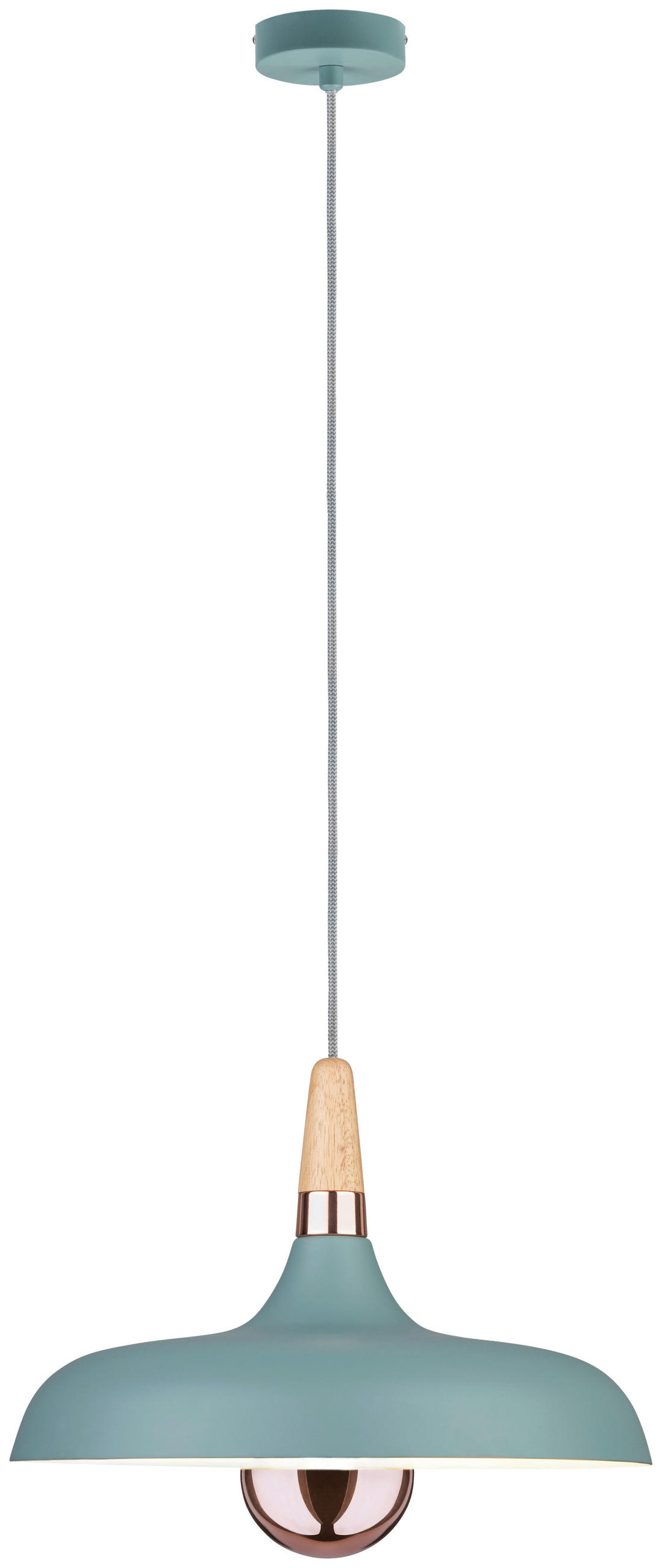 HÄNGELEUCHTE JUNA 34,2/145,5 cm   - Mintgrün/Kupferfarben, Design, Holz/Metall (34,2/145,5cm) - Paulmann