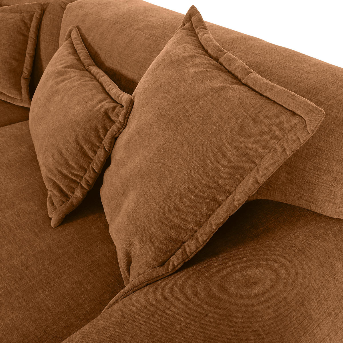ECKSOFA in Flachgewebe Rostfarben  - Rostfarben/Schwarz, Konventionell, Kunststoff/Textil (174/274cm) - Carryhome