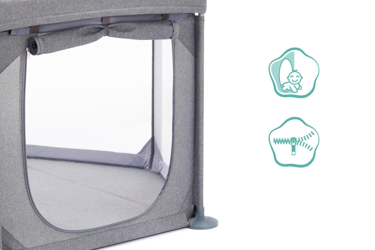 LAUFGITTER GREY  134/134/67 cm  - Grau, Basics, Kunststoff/Textil (134/134/67cm) - Fillikid