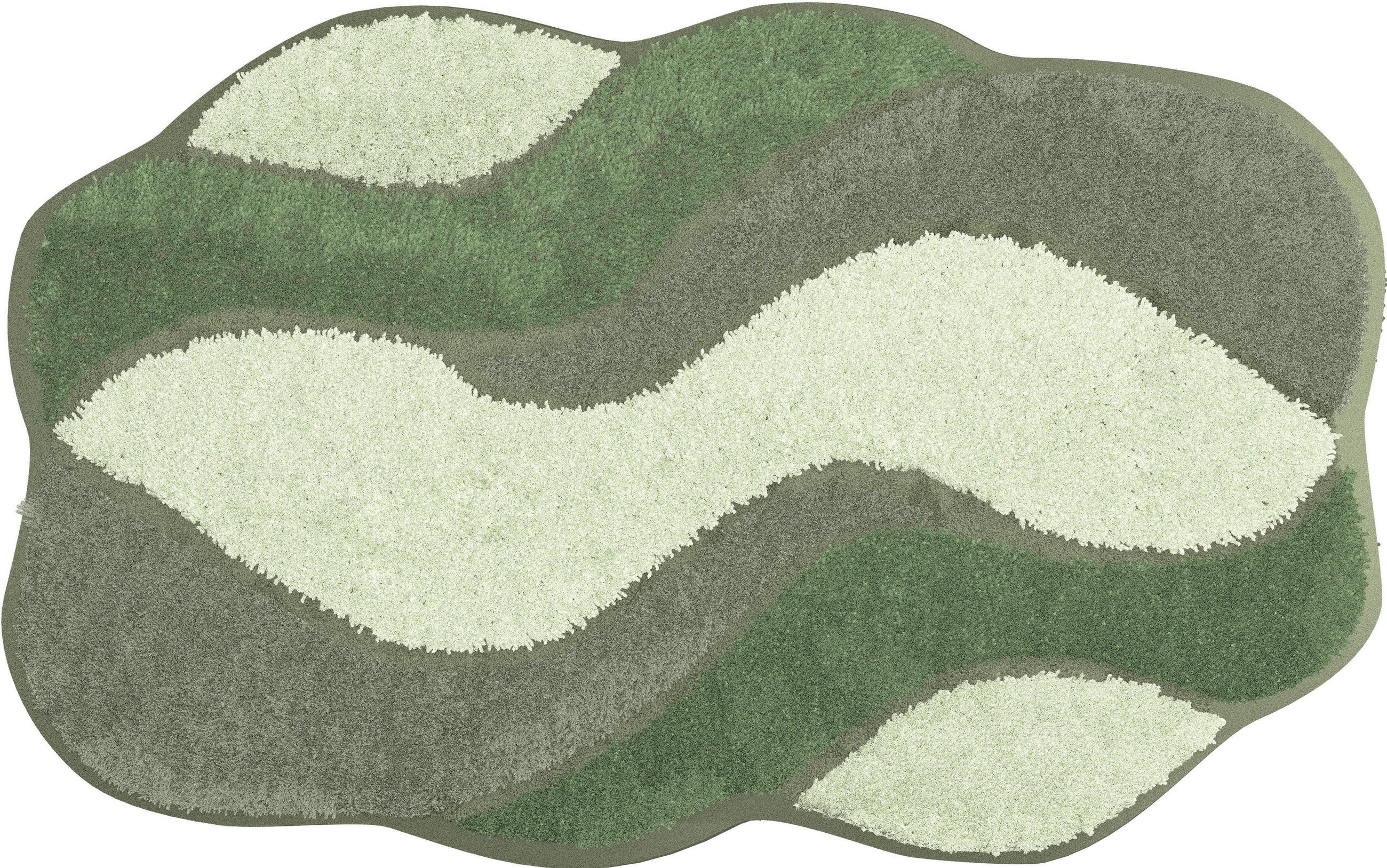 BADTEPPICH Carmen Grün 80/140 cm  - Grün, Basics, Kunststoff/Textil (80/140cm) - Grund