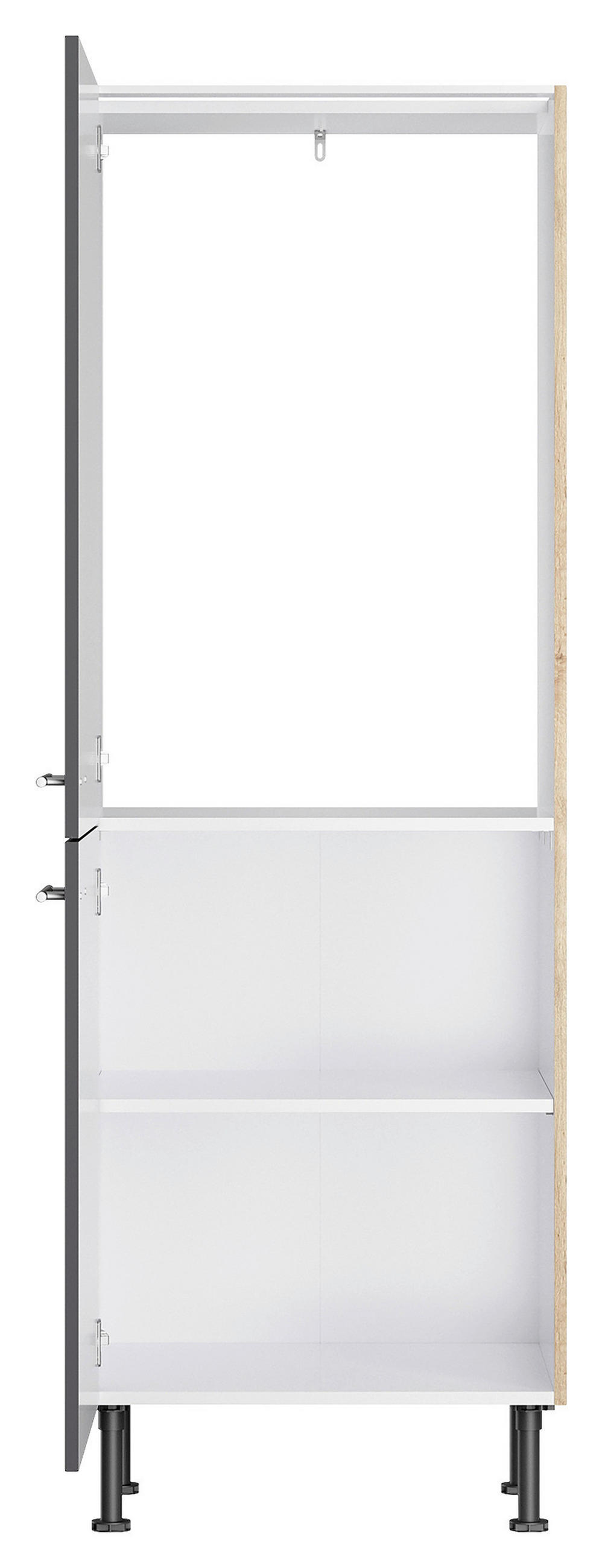 GERÄTEUMBAUSCHRANK 60/176,6/58,1 cm  in Anthrazit, Wildeiche  - Wildeiche/Edelstahlfarben, Basics, Holzwerkstoff/Metall (60/176,6/58,1cm) - Optifit