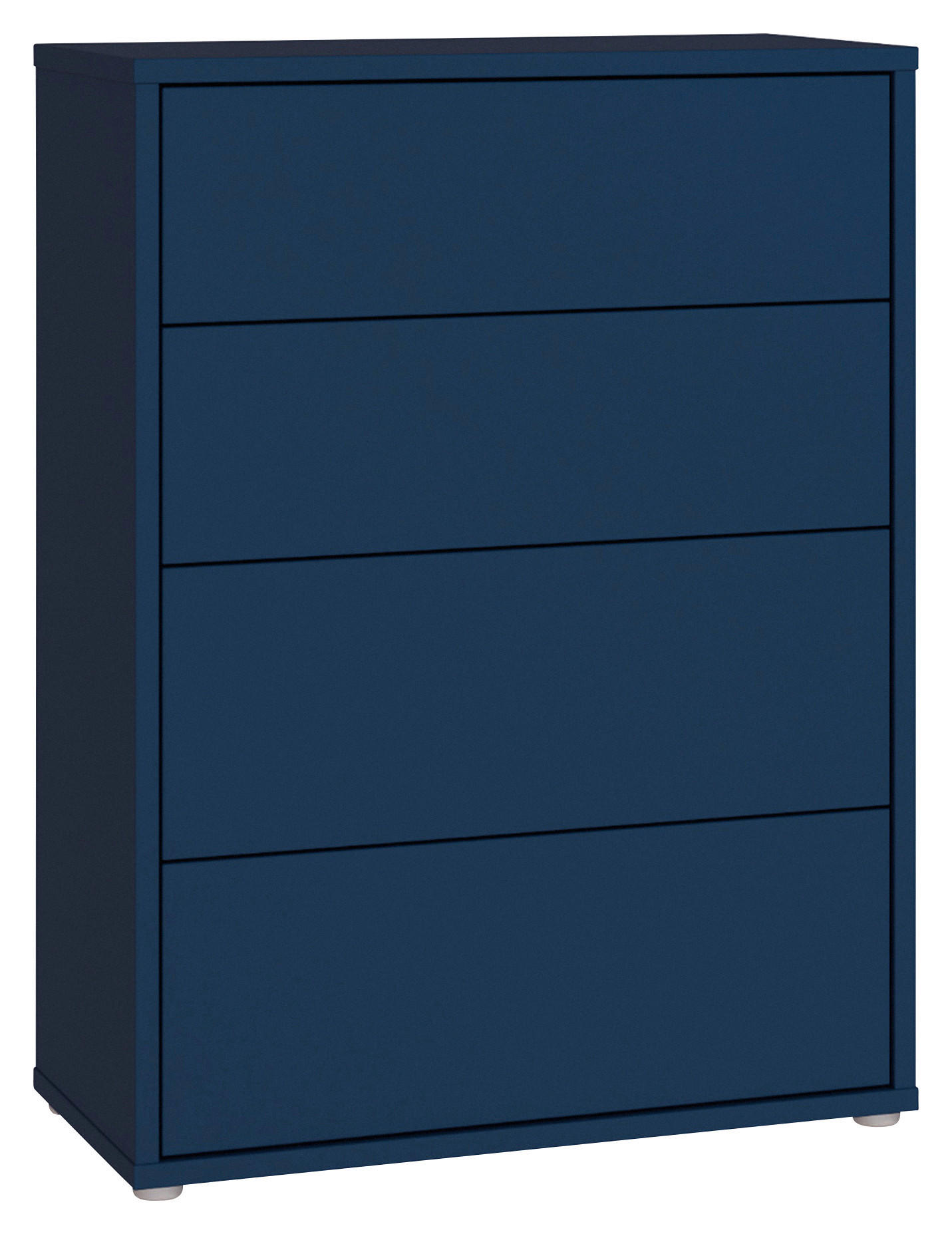 KOMMODE , 75/99/35 cm, 4 Schublade(n)  - Silberfarben/Dunkelblau, Trend, Holzwerkstoff/Kunststoff (75/99/35cm) - Carryhome