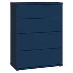 KOMMODE , 75/99/35 cm, 4 Schublade(n)  - Silberfarben/Dunkelblau, Trend, Holzwerkstoff/Kunststoff (75/99/35cm) - Carryhome