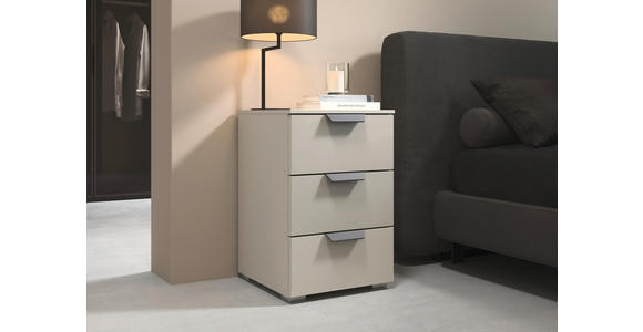 NACHTKÄSTCHEN 40/61/42 cm  in Champagner  - Champagner/Alufarben, KONVENTIONELL, Glas/Holzwerkstoff (40/61/42cm) - Xora