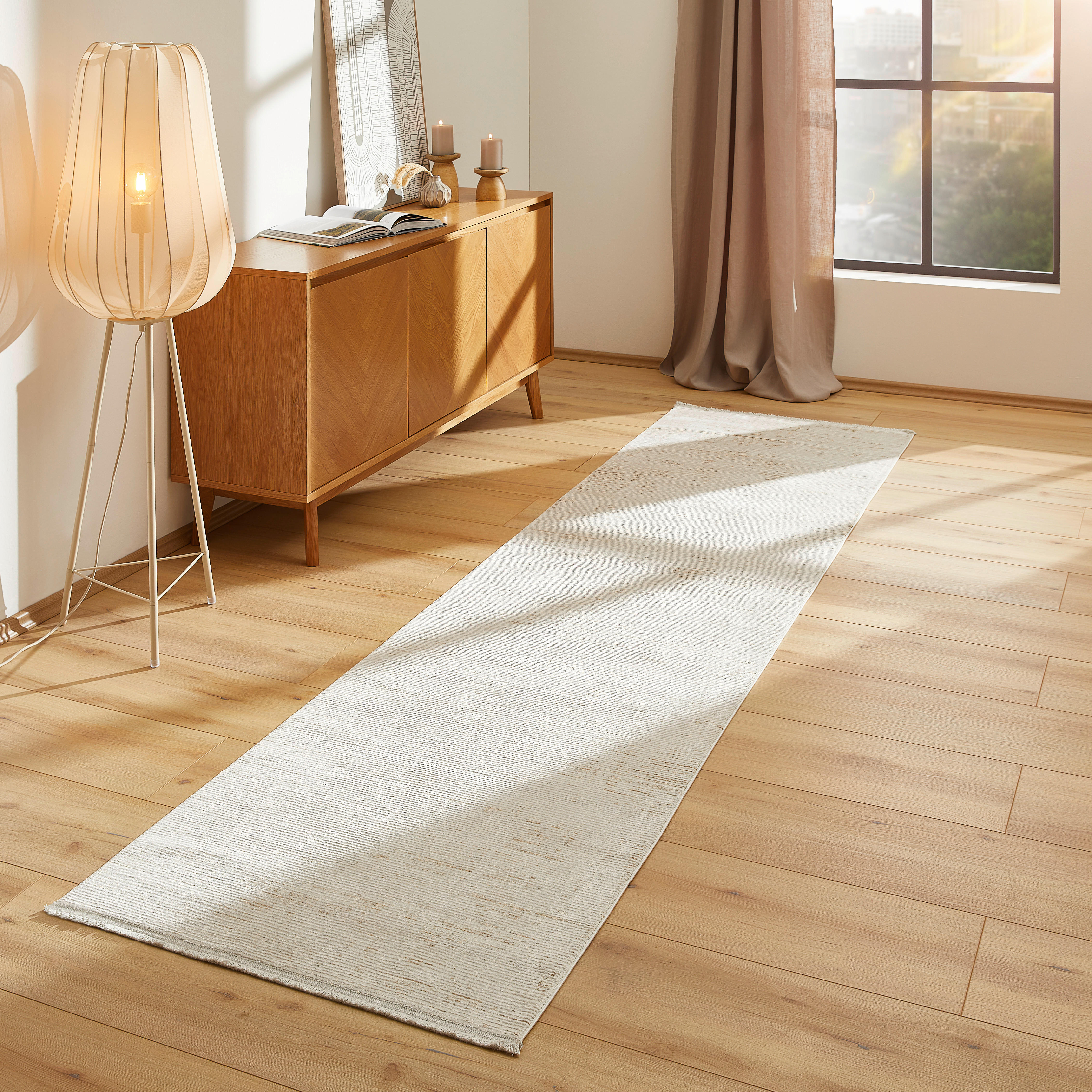 BĚHOUN, 80/300 cm, krémová - krémová, Design, textil (80/300cm) - Dieter Knoll