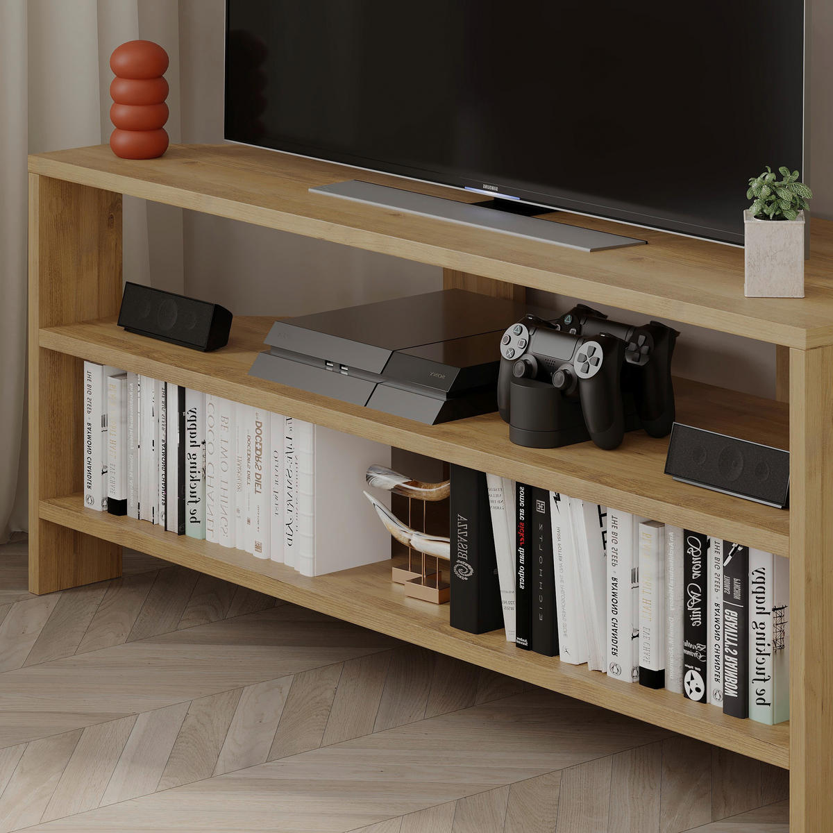 LOWBOARD  in 114/45/36 cm  - Eichefarben, Design, Holzwerkstoff (114/45/36cm) - Livetastic