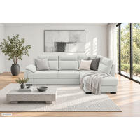 ECKSOFA ALTONA in Flachgewebe Hellgrau  - Hellgrau/Schwarz, Basics, Holz/Holzwerkstoff (272/207cm) - MID.YOU