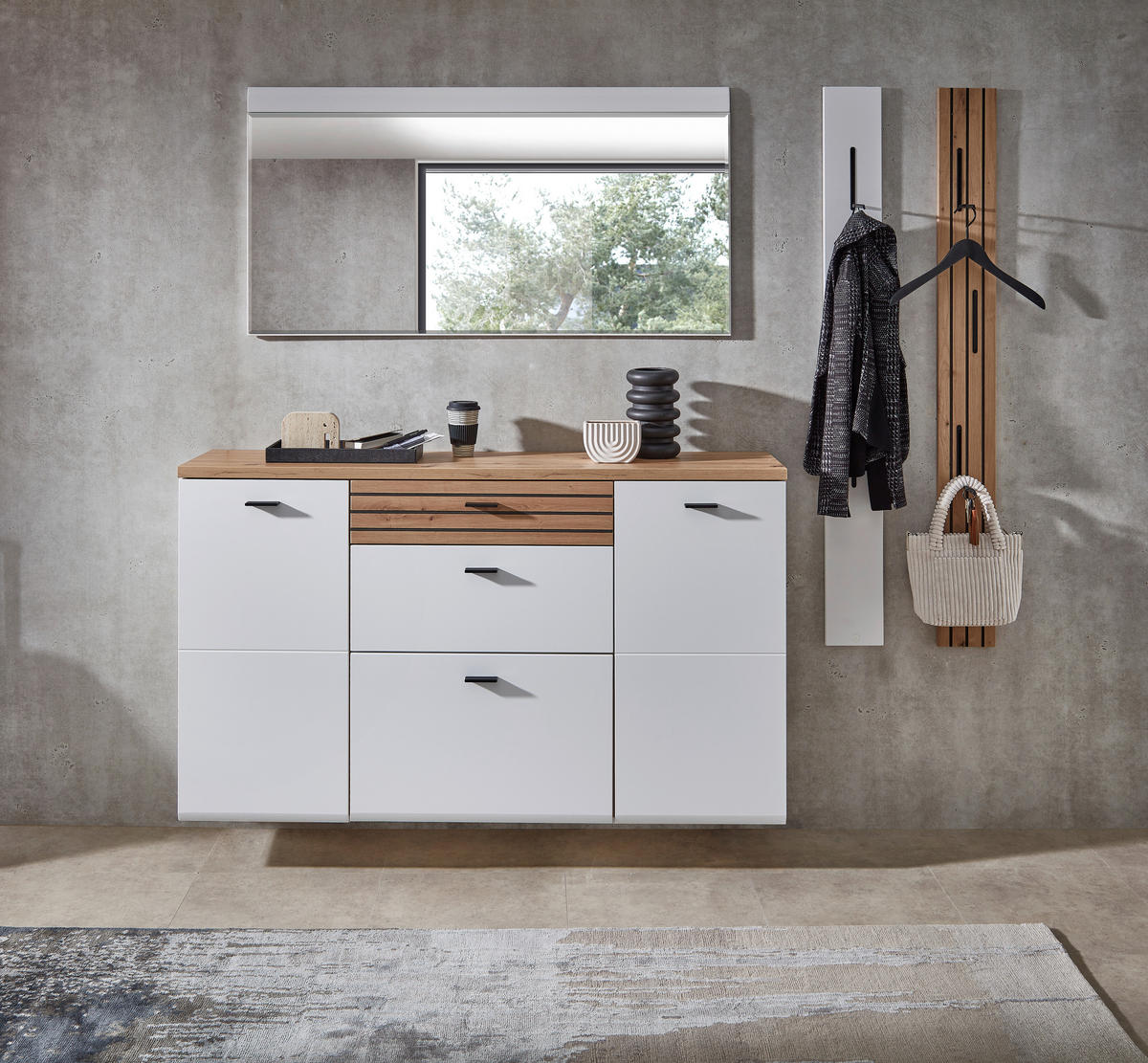WANDSPIEGEL 130/67/2 cm  - Weiss, Design, Glas/Holzwerkstoff (130/67/2cm) - Livetastic