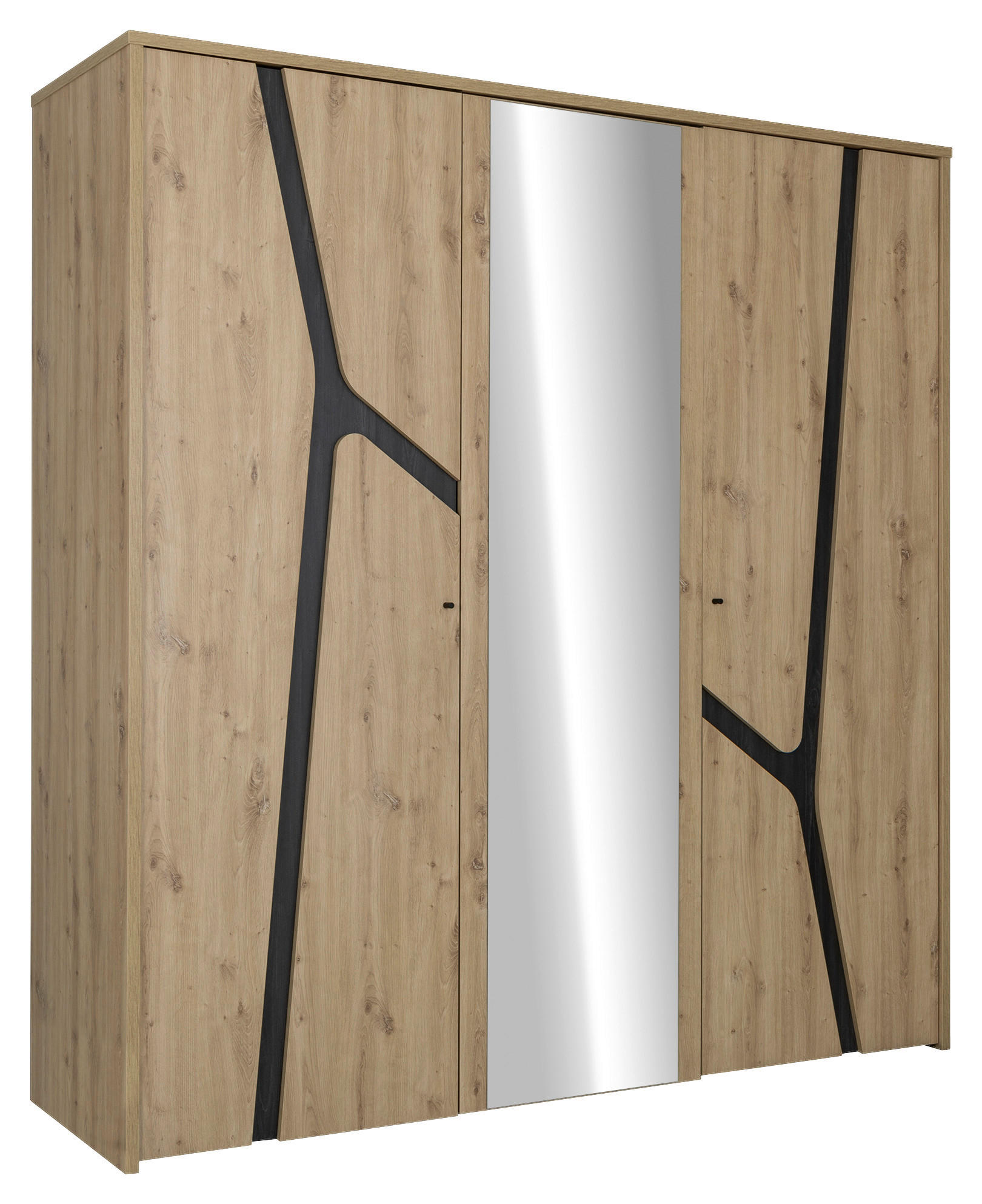 DULAP CU UȘI ROTATIVE stejar Artisan, stejar închis la culoare  - stejar închis la culoare/stejar Artisan, Modern, metal/material pe bază de lemn (200/210/60cm) - MID.YOU
