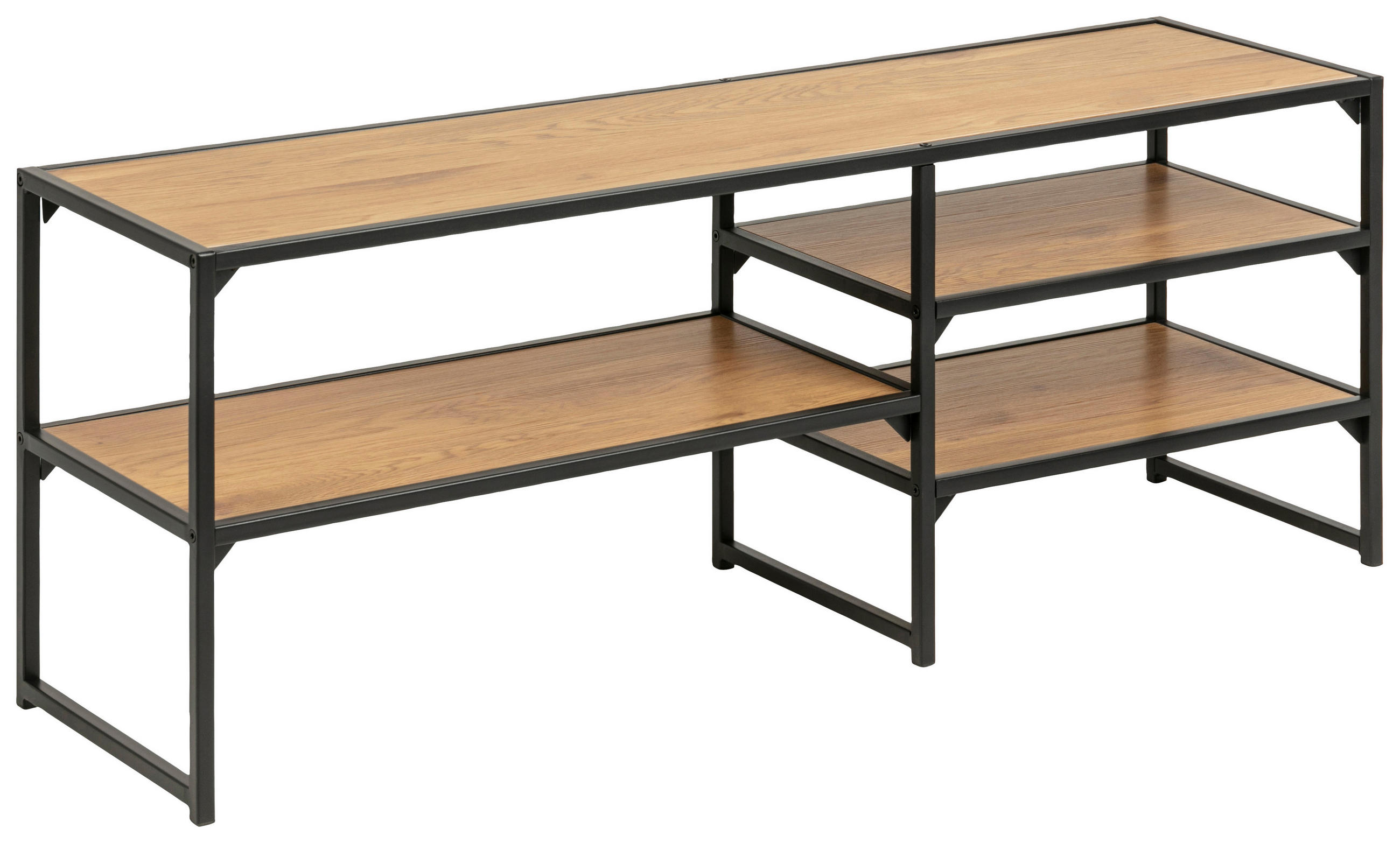 MEDIABÄNK i svart, vildek  - vildek/svart, Modern, metall/trämaterial (120/46/33cm) - Best Price