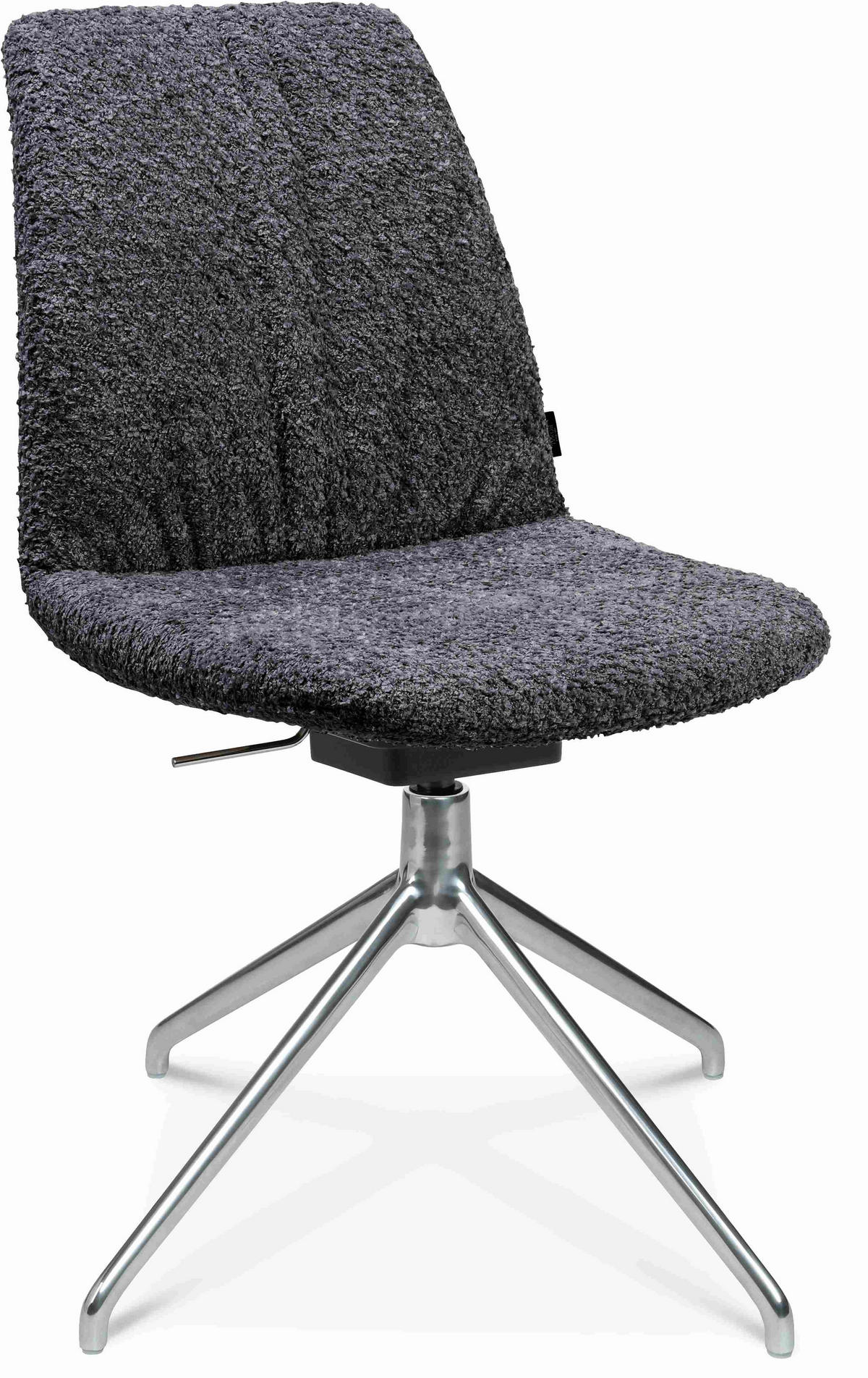 STUHL  in Aluminium Bouclé  - Lavagrau/Alufarben, Design, Textil/Metall (46/81,5-84,5/55cm) - Johann Jakob