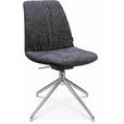 STUHL  in Aluminium Bouclé Metall, Textil  - Lavagrau/Alufarben, Design, Textil/Metall (46/81,5-84,5/55cm) - Johann Jakob