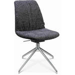 STUHL  in Aluminium Bouclé Metall, Textil  - Lavagrau/Alufarben, Design, Textil/Metall (46/81,5-84,5/55cm) - Johann Jakob