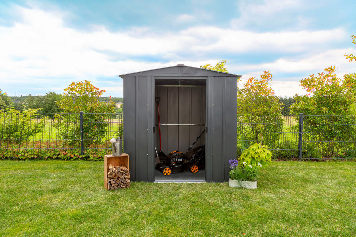 DOMČEK NA NÁRADIE   - sivá, Basics, kov (194/191/151cm)