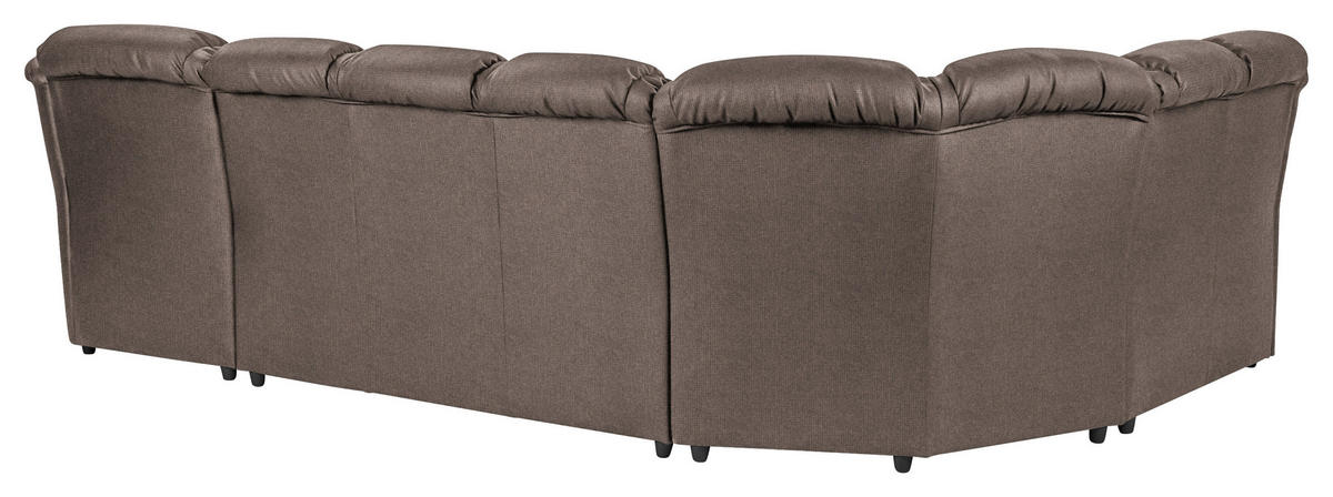 WOHNLANDSCHAFT Taupe Chenille  - Taupe/Schwarz, KONVENTIONELL, Kunststoff/Textil (216/333/165cm) - Livetastic