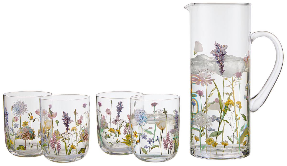 Set De Pahare 5 piese     - străveziu/multicolor, Lifestyle, sticlă - Landscape