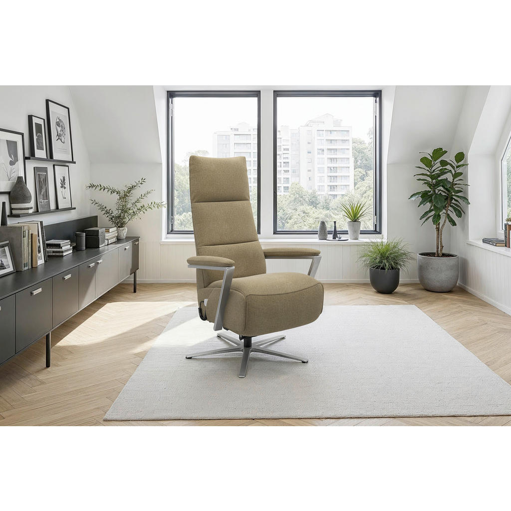 Sit & More RELAXAČNÉ KRESLO, textil, olivovozelená