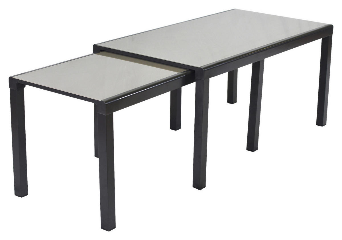 GARTENSET 9-teilig  - Graphitfarben/Grau, MODERN, Textil/Metall - Gardenson