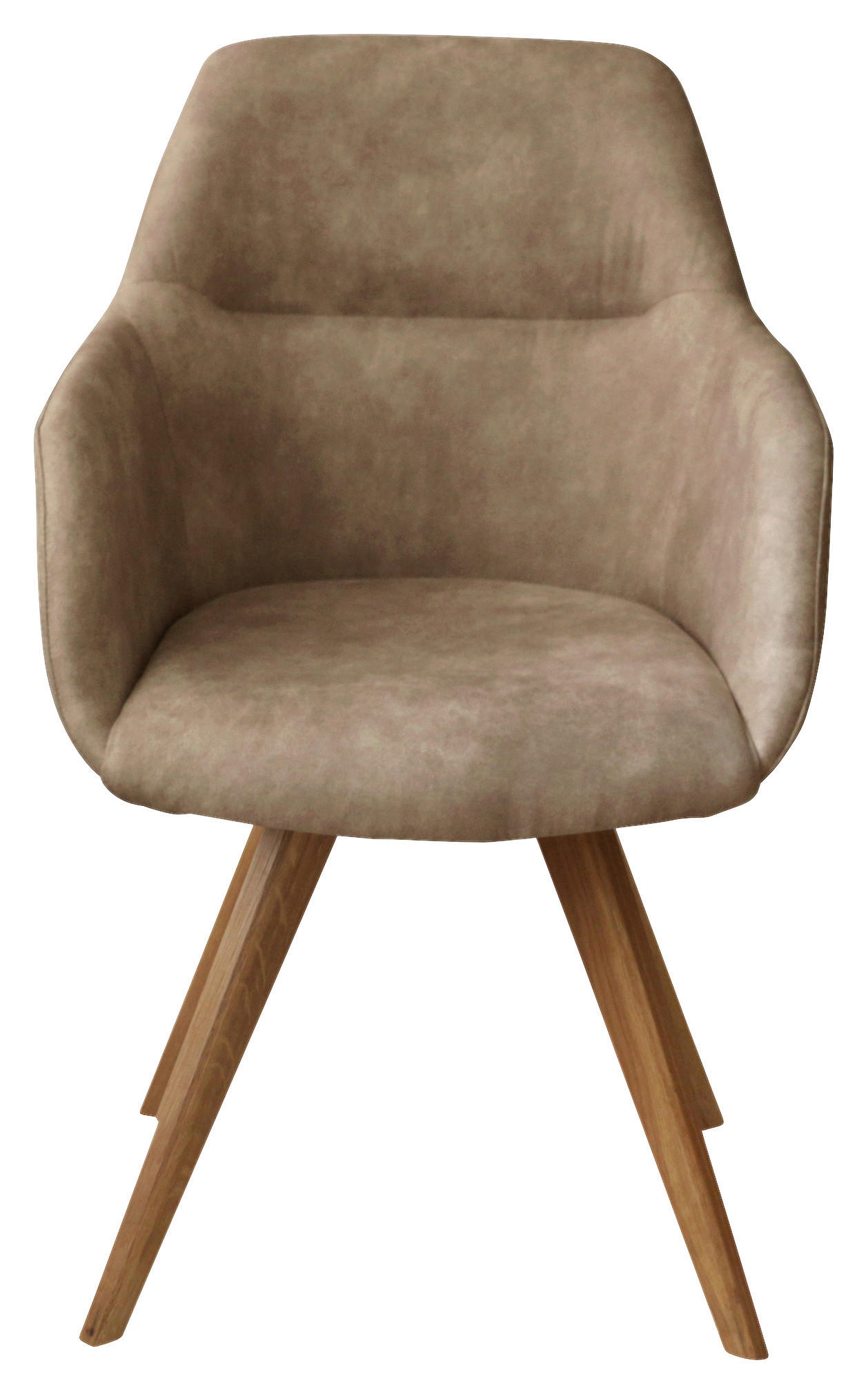 ARMLEHNSTUHL  in Flachgewebe  - Eichefarben/Beige, Design, Holz/Textil (57/85,5/65cm) - Voleo