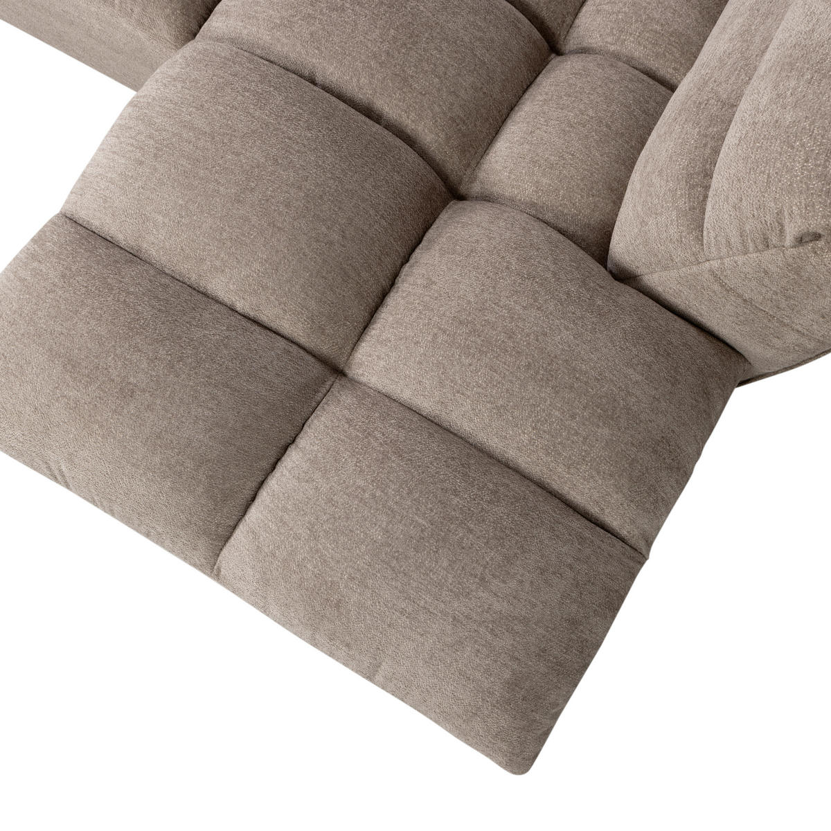 ECKSOFA Tibas Sandfarben Webstoff  - Sandfarben/Schwarz, Design, Kunststoff/Textil (280/165cm) - Livetastic