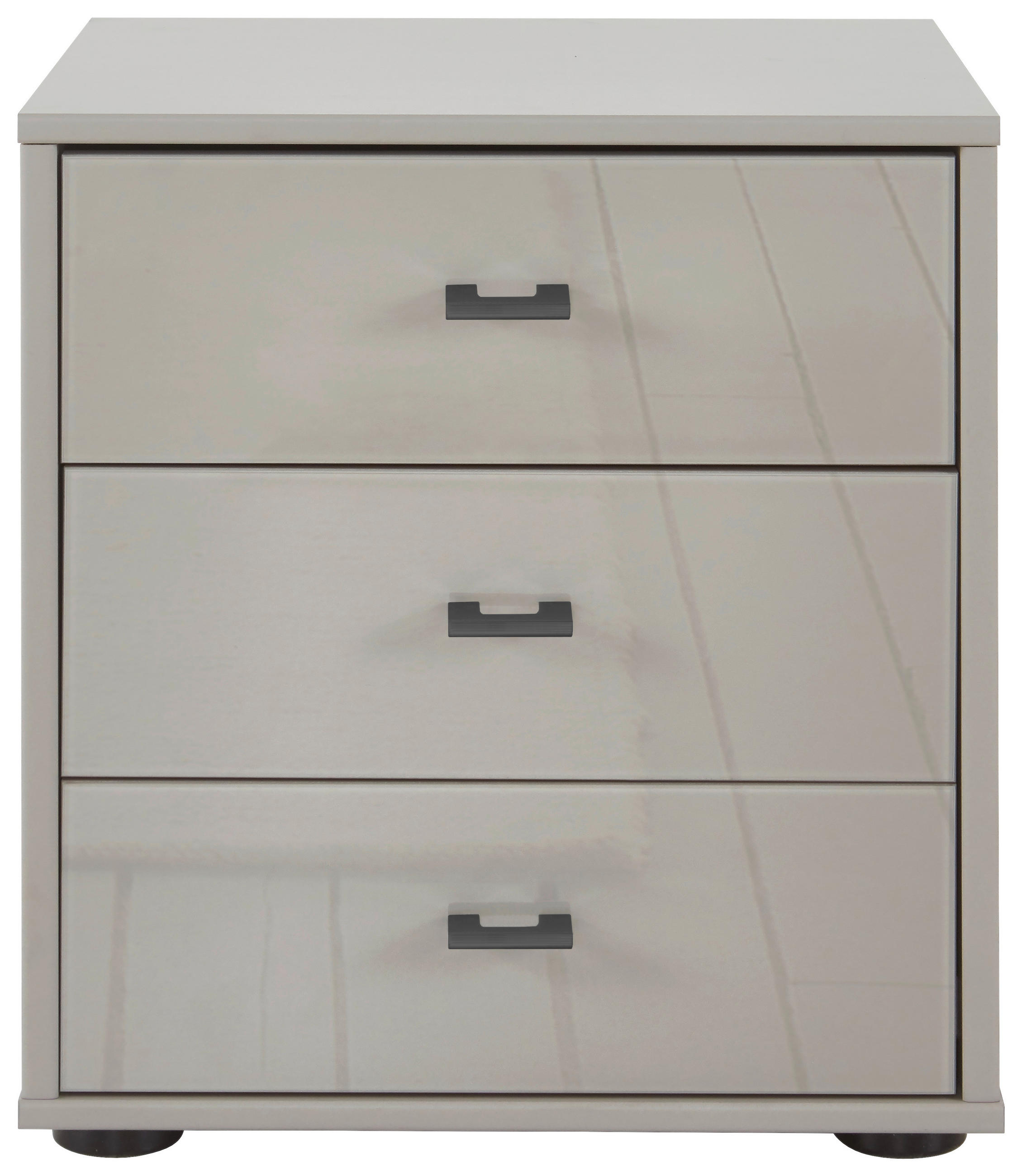 NACHTKÄSTCHEN 60/64/43 cm  in Grau  - Schieferfarben/Grau, Konventionell, Glas/Holzwerkstoff (60/64/43cm) - Novel