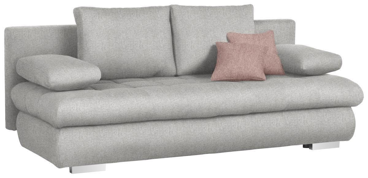 SCHLAFSOFA Webstoff Silberfarben  - Chromfarben/Silberfarben, Design, Kunststoff/Textil (205/88/96cm) - Ti'me