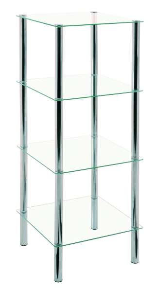 REGAL Klar  - Chromfarben/Klar, Design, Glas/Metall (39/107/39cm)