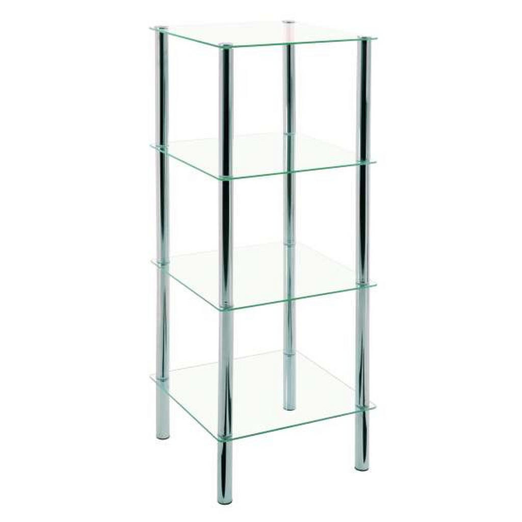 REGÁL, čiré, ocel, 39/107/39 cm