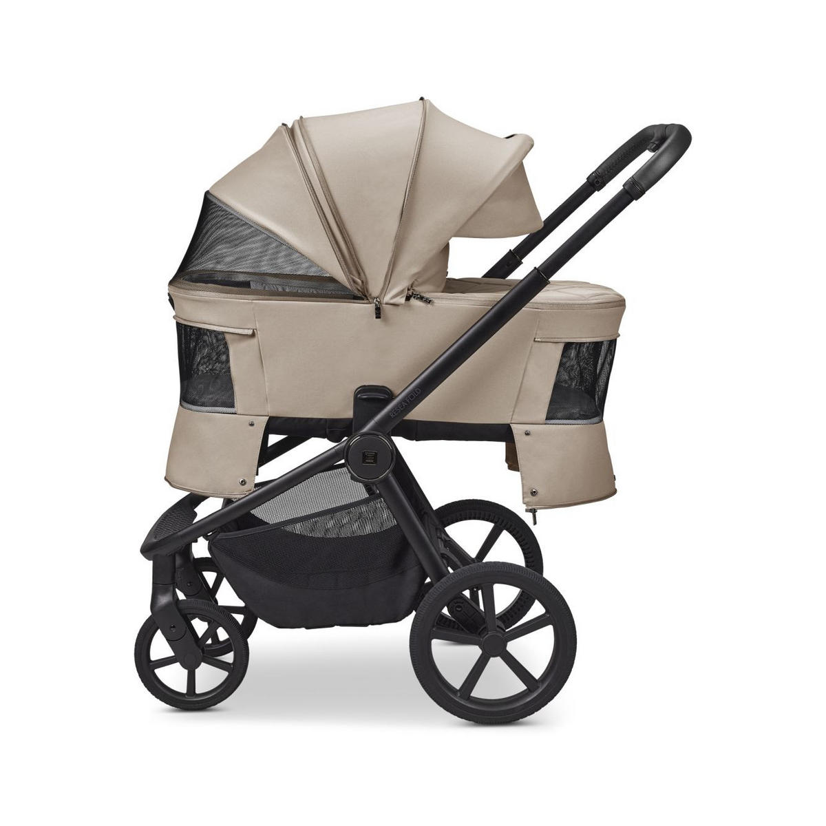 KOMBIKINDERWAGEN  Resea Fold  sand  - Sandfarben/Schwarz, Basics, Textil/Metall (116/57/94cm) - Moon